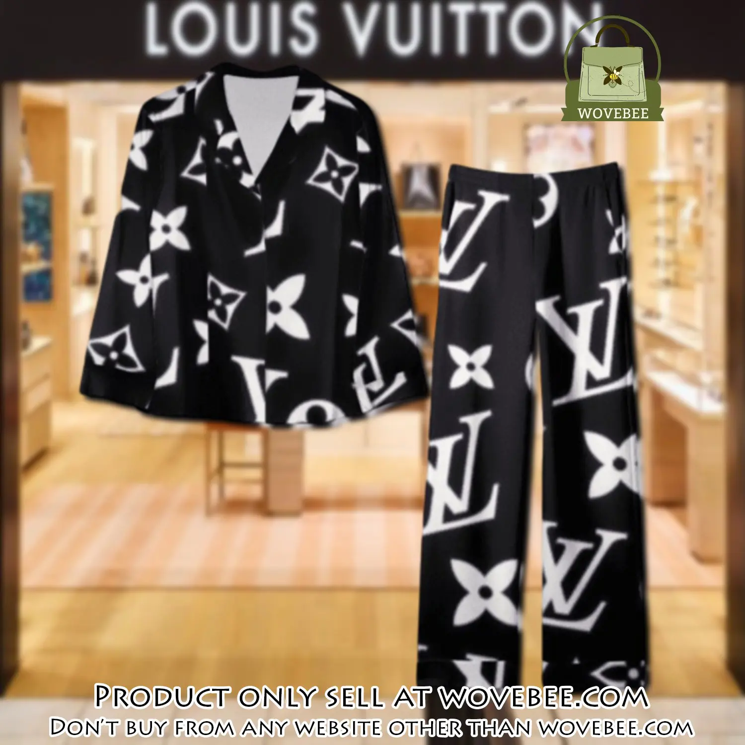 Trending luxury lv satin pajama set pjs1101 wvb1349026